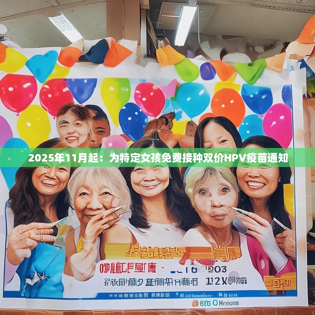 2025年11月起：为特定女孩免费接种双价HPV疫苗通知
