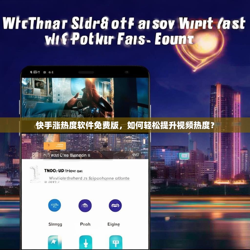快手涨热度软件免费版，如何轻松提升视频热度？