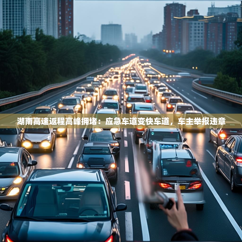 湖南高速返程高峰拥堵：应急车道变快车道，车主举报违章