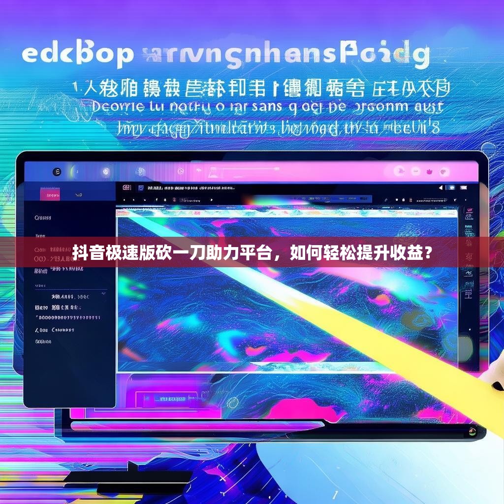 抖音极速版砍一刀助力平台，如何轻松提升收益？